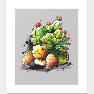 Succulent tortoise Posters and Art